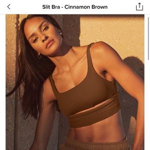 Alo yoga slit bra cinnamon brown S